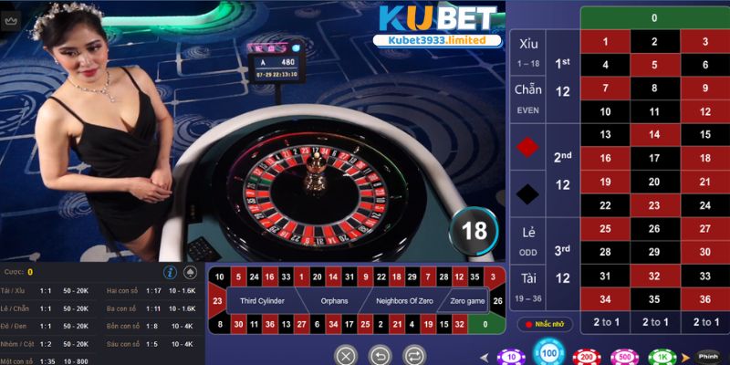 Hướng dẫn chơi Roulette Kubet