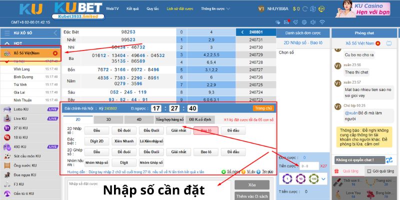 Hướng dẫn đặt cược xổ số 3 miền tại Kubet